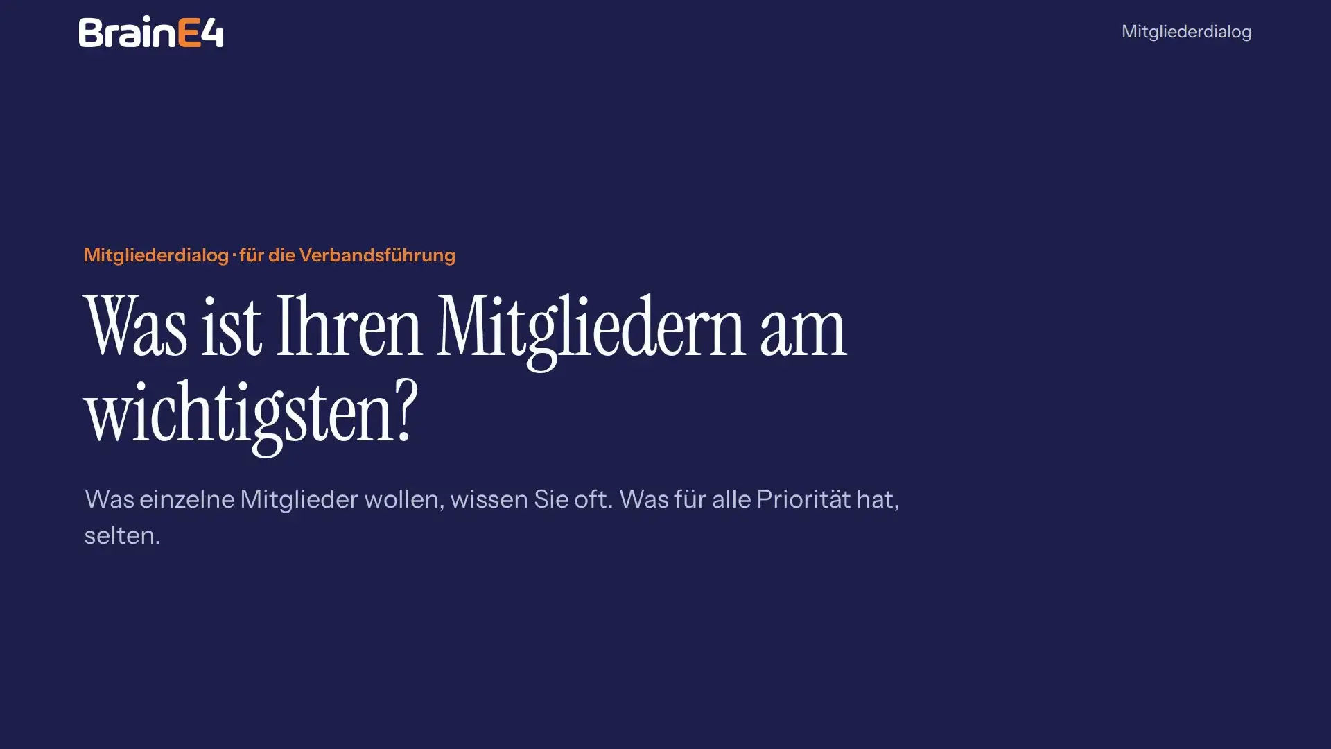 Video: Mitgliederdialog, erfahren, was den Mitgliedern am wichtigsten ist